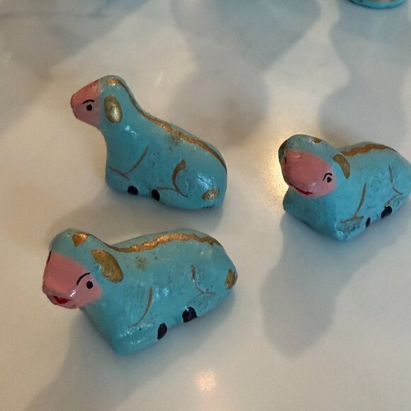 Nativity Scene Set - Mexican Tonala Blue Style - Picture 8 of 11